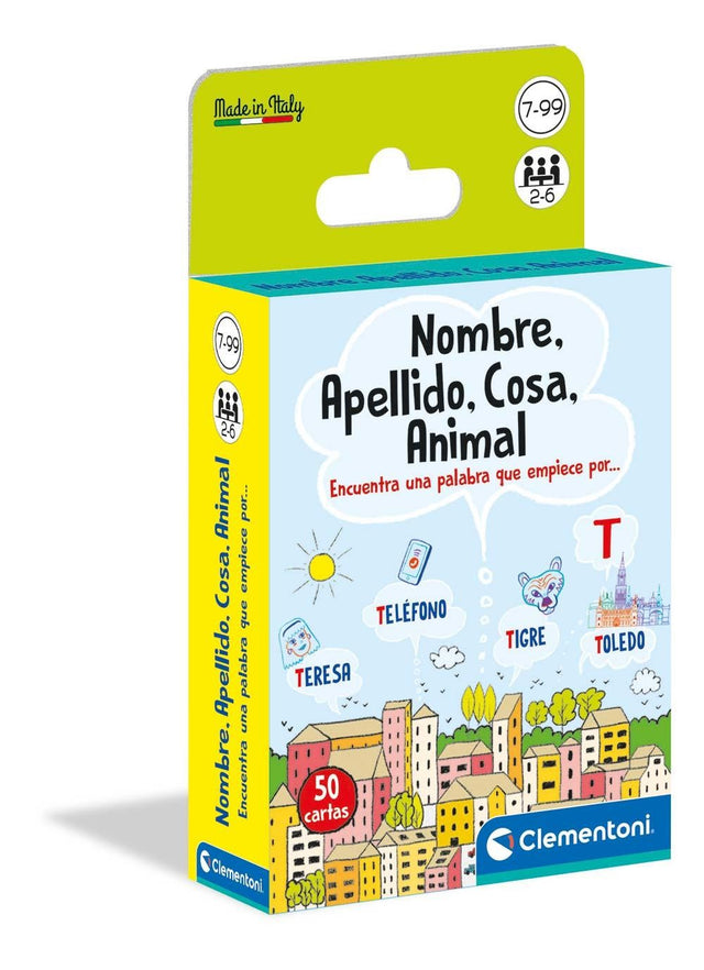 BARAJA CARTAS NOMBRE, APELLIDO, COSA, ANIMAL CLEMENTONI