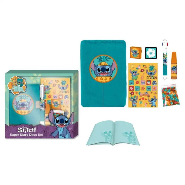 DIARIO PELUCHE SET DE DECORACION DISNEY STITCH