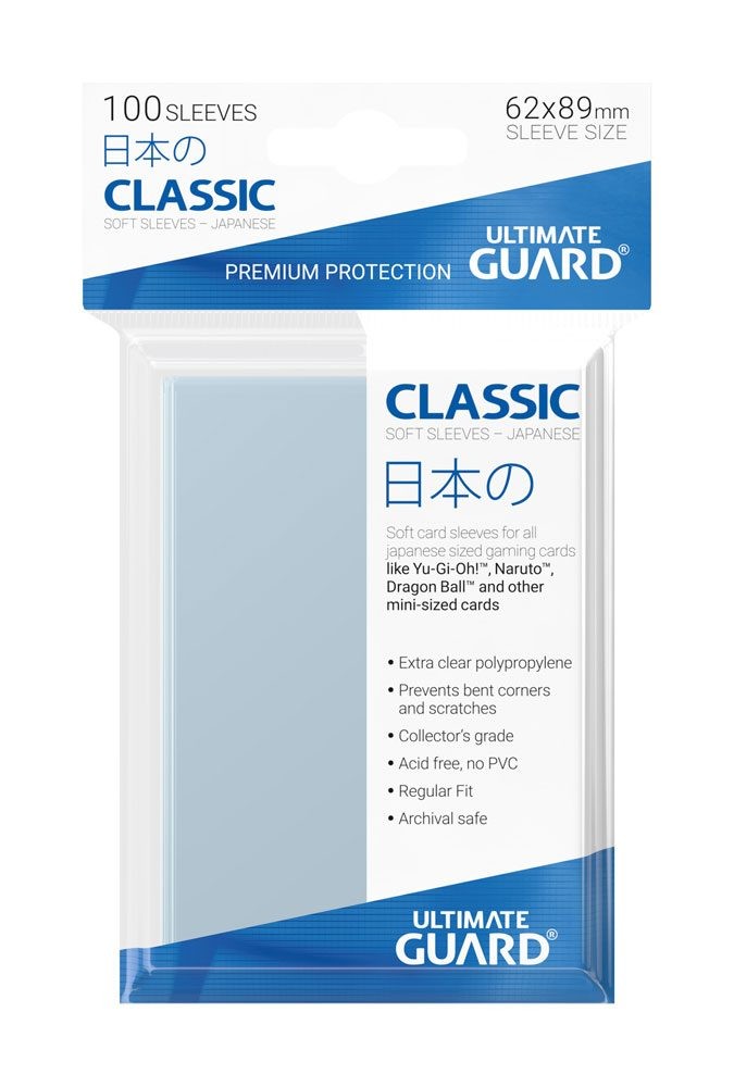 FUNDAS DE CARTAS TAMAÑO JAPONES TRANSPARENTES- ULTIMATE GUARD (100UDS)
