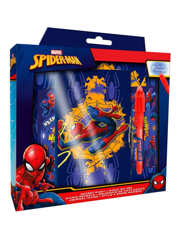 DIARIO SECRETO + BOLIGRAFO DE TINTA MAGICA SPIDERMAN