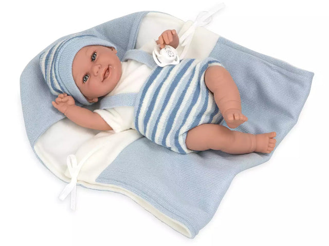 ELEGANCE 35 CM BABYTO AZUL C/MANTA (MUÑECO DE PESO)