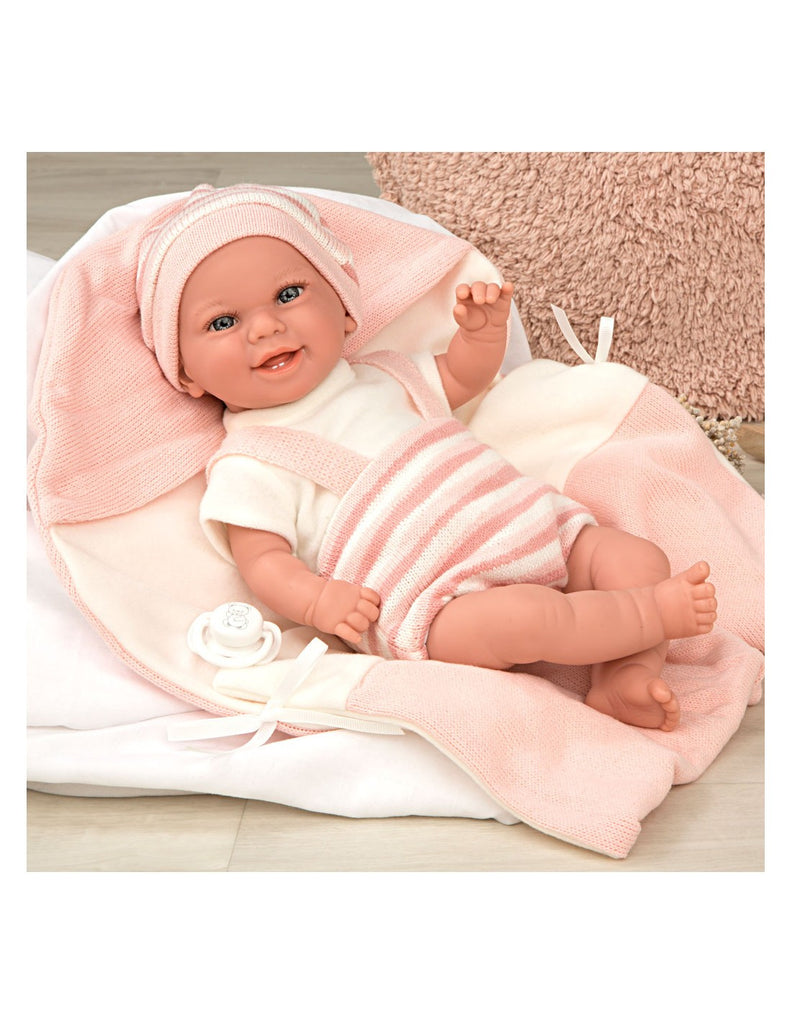 ELEGANCE 35 CM BABYTO ROSA C/MANTA (MUÑECO DE PESO)