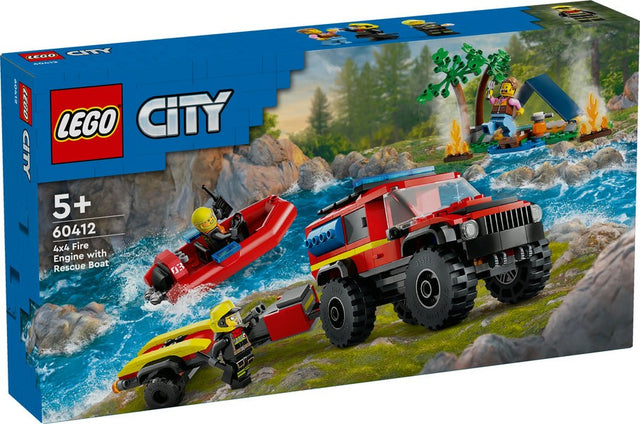 LEGO CITY CAMION DE BOMBEROS 4x4 CON BARCO DE RESCATE