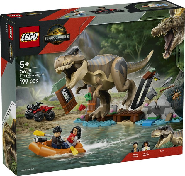 LEGO JURASSIC WORLD - HUIDA POR EL RÍO Y T. REX A LA CAZA