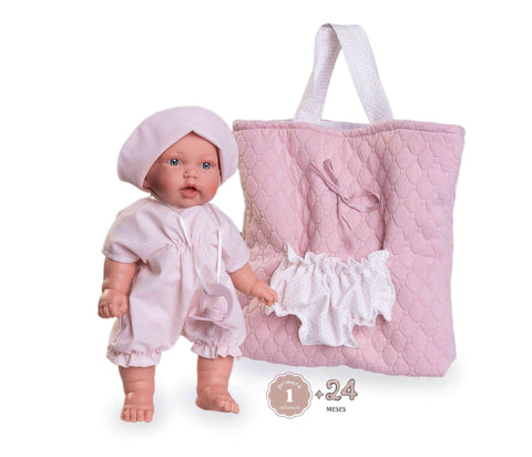 MUÑECO PETIT PALABRITAS CON BOLSO PORTABEBE