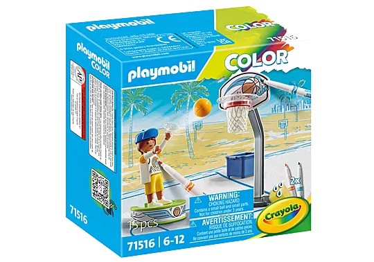 PLAYMOBIL COLOR SKATER CON BALONCESTO