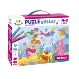 PUZLE 48 PIEZAS GLITTER SIRENAS