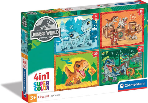 PUZZLE 4 EN 1 (12, 16, 20, 24 PZAS) JURASSIC WORLD