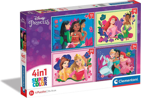 PUZZLE 4 EN 1 PRINCESAS DISNEY