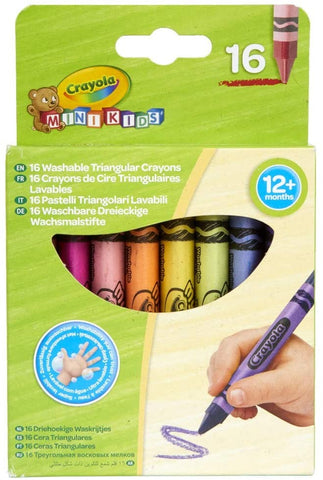 SET 16 CERAS TRIANGULARES LAVABLES MINIKIDS CRAYOLA