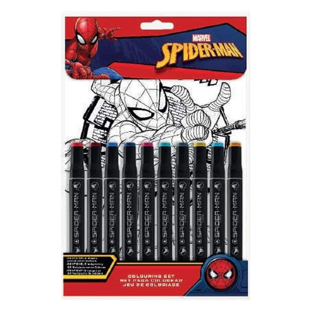 SET DE COLOREAR SPIDERMAN 10 ROTULADORES DE ALCOHOL