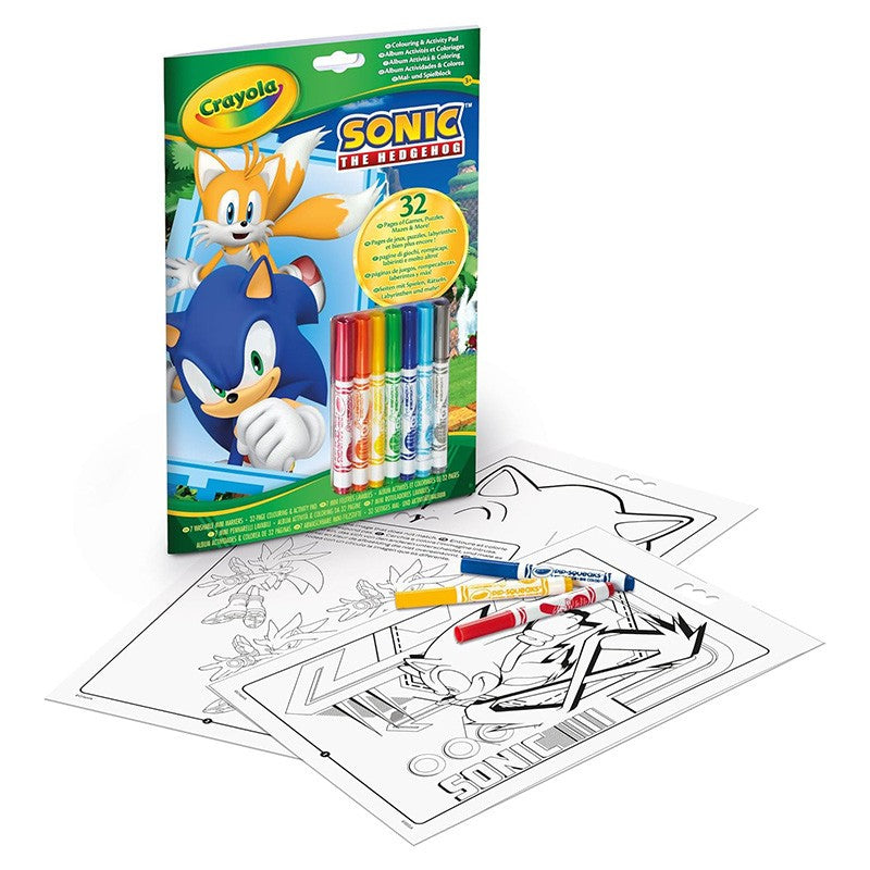 LIBRO DE ACTIVIDADES Y COLOREAR 7 ROTULADORES SONIC