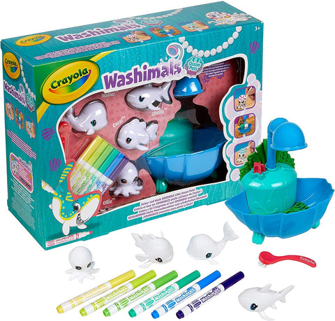 WASHIMALS OCEAN PETS SET ARRECIFE Y 4 ANIMALES MARINOS